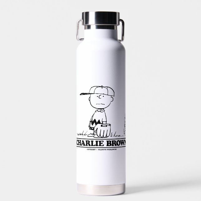 Peanuts | Charlie Brown Playing Ball Water Bottle (Front)