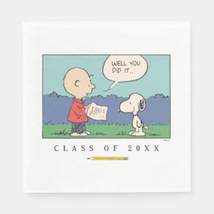 Peanuts Charlie Brown Snoopy Well You Did It Grad Napkin