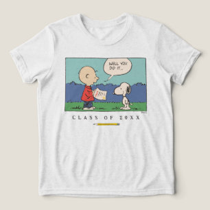 Peanuts Charlie Brown Snoopy Well You Did It Grad Tri-Blend Shirt