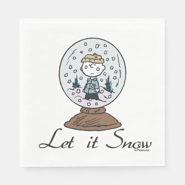 Peanuts | Charlie Brown Snow Globe Napkin (Front)