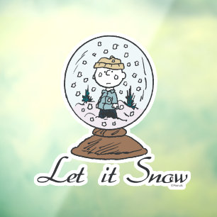 Peanuts   Charlie Brown Snow Globe Window Cling