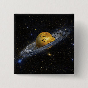 Peanuts Charlie Brown Spaced Out 15 Cm Square Badge