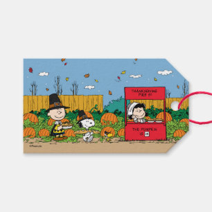 Peanuts Charlie Brown Thanksgiving Add Name Gift Tags
