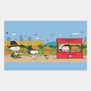 Peanuts   Charlie Brown Thanksgiving Rectangular Sticker