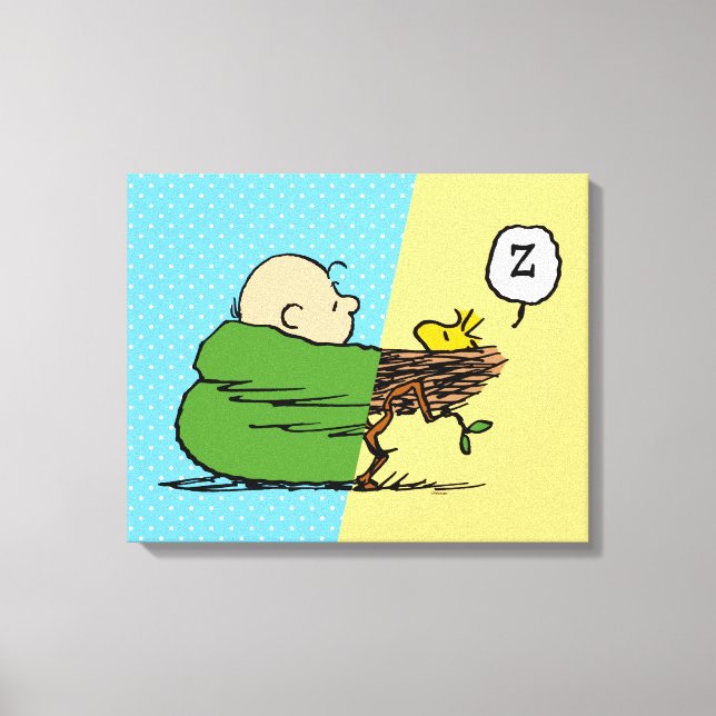 Peanuts | Charlie Brown & Woodstock Half & Half Canvas Print (Front)