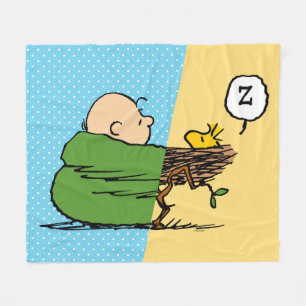Peanuts   Charlie Brown & Woodstock Half & Half Fleece Blanket