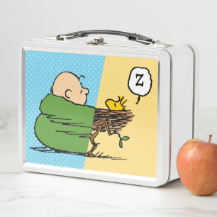 Peanuts Charlie Brown & Woodstock Half & Half Metal Lunch Box