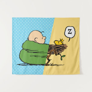 Peanuts Charlie Brown & Woodstock Half & Half Tapestry