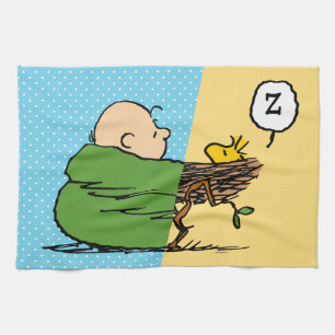 Peanuts   Charlie Brown & Woodstock Half & Half Tea Towel