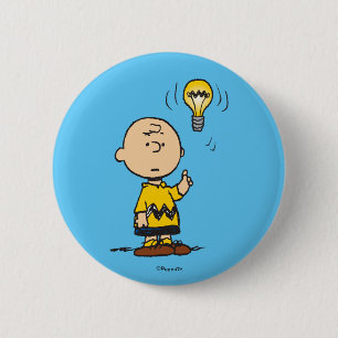 Peanuts Charlie Brown's Light Bulb Idea 6 Cm Round Badge