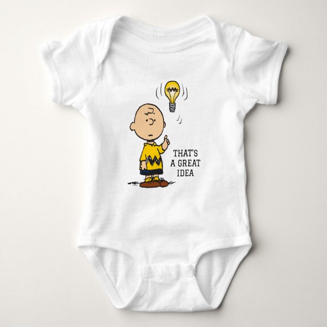 Peanuts | Charlie Brown's Light Bulb Idea Baby Bodysuit (Front)