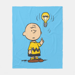 Peanuts Charlie Brown's Light Bulb Idea Fleece Blanket