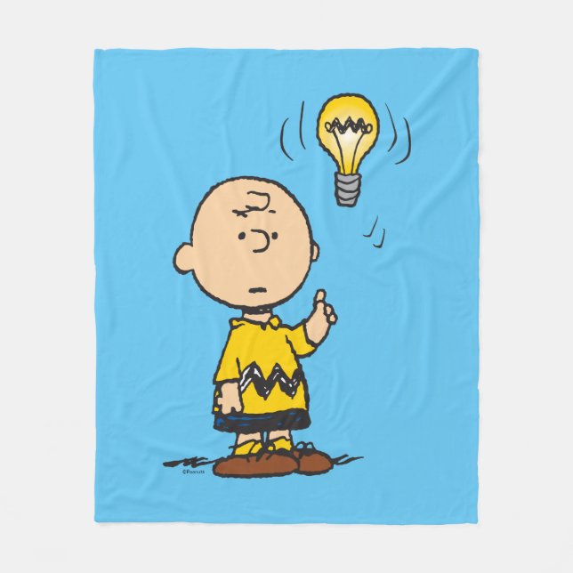 Peanuts | Charlie Brown's Light Bulb Idea Fleece Blanket (Front)