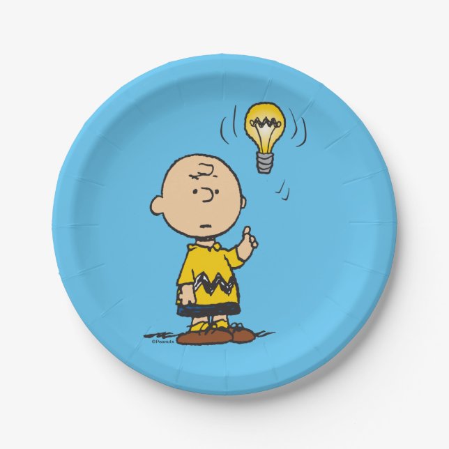 Peanuts | Charlie Brown's Light Bulb Idea Paper Plate (Front)