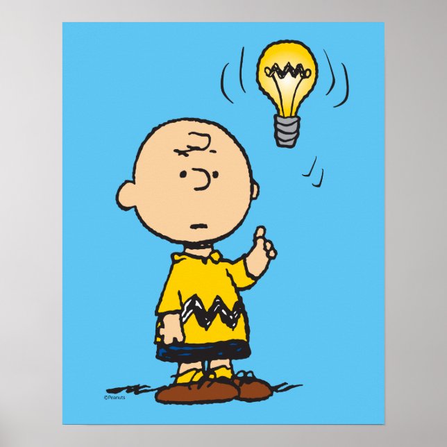 Peanuts | Charlie Brown's Light Bulb Idea Poster (Front)