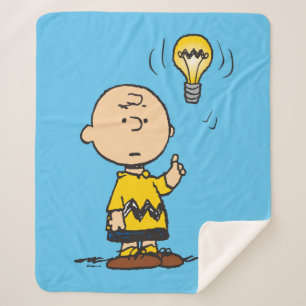 Peanuts   Charlie Brown's Light Bulb Idea Sherpa Blanket