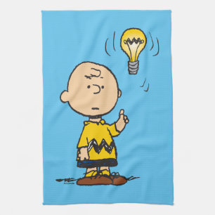 Peanuts   Charlie Brown's Light Bulb Idea Tea Towel