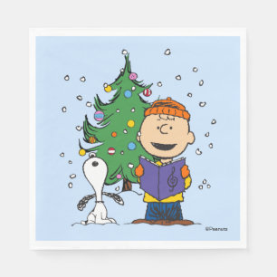 Peanuts   Christmas Caroling Napkin