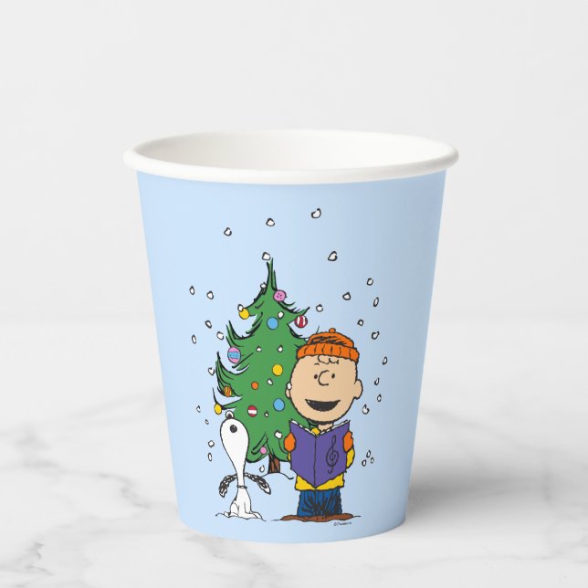 Peanuts | Christmas Caroling Paper Cups (Front)