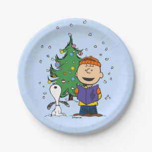 Peanuts   Christmas Caroling Paper Plate