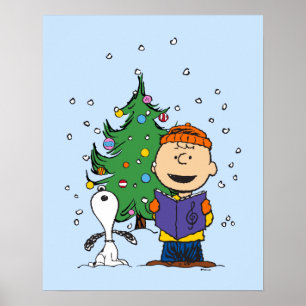 Peanuts   Christmas Caroling Poster