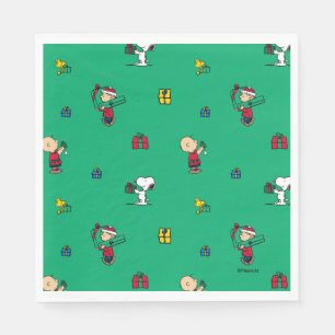 Peanuts   Christmas Gift Giving Pattern Napkin