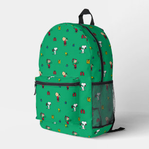 Peanuts Christmas Gift Giving Pattern Printed Backpack