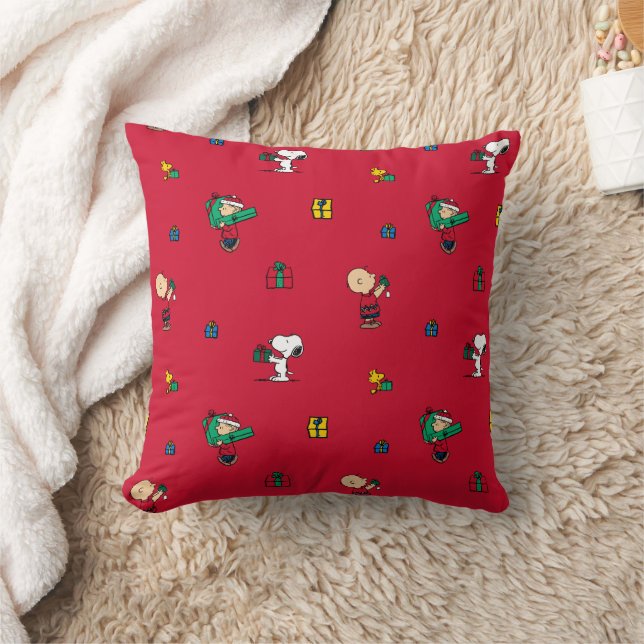 Peanuts | Christmas Gift Giving Red Cushion (Blanket)
