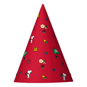 Peanuts Christmas Gift Giving Red Party Hat