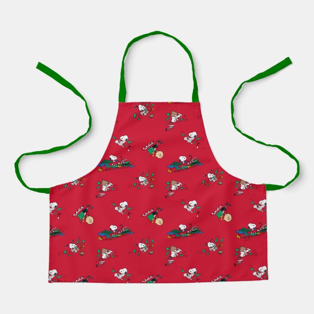Peanuts | Christmas Gift Wrapping Pattern Apron (Front)