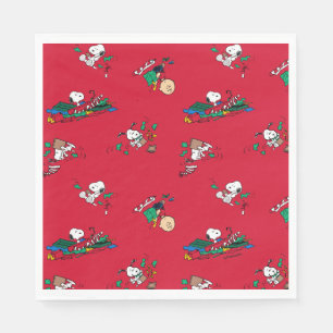 Peanuts   Christmas Gift Wrapping Pattern Napkin