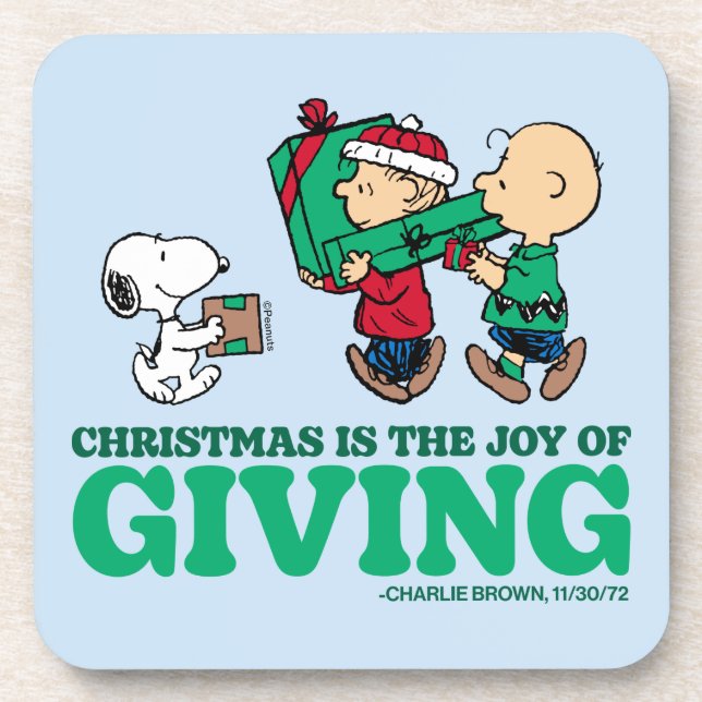 Peanuts | Christmas is the Joy of Giving Coaster (Front)