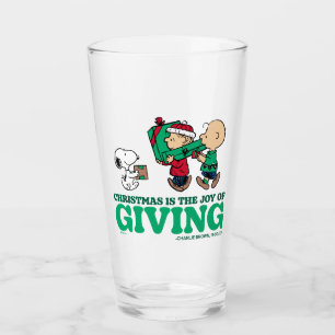 Peanuts   Christmas is the Joy of Giving Glass