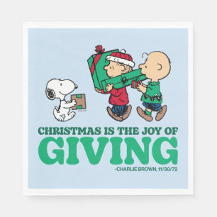 Peanuts   Christmas is the Joy of Giving Napkin