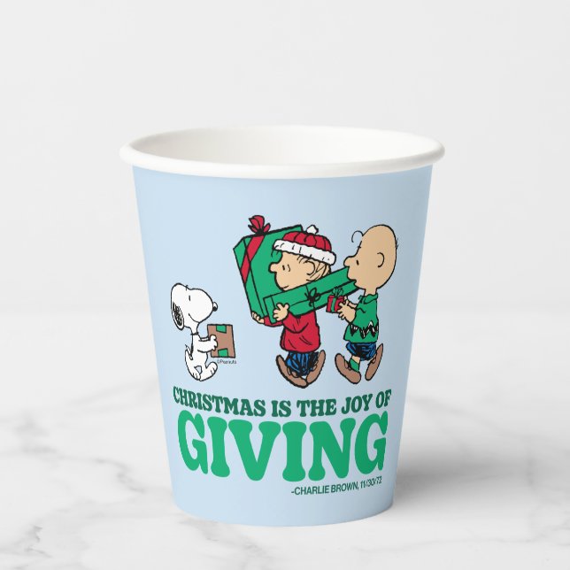 Peanuts | Christmas is the Joy of Giving Paper Cups (Front)