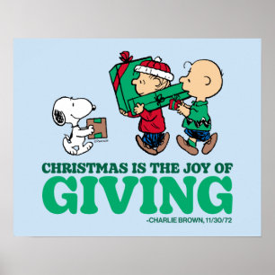 Peanuts Christmas is the Joy of Giving Poster