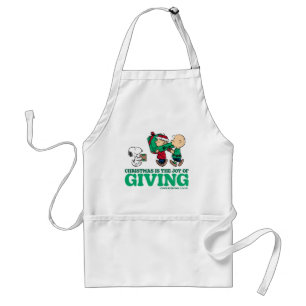 Peanuts Christmas is the Joy of Giving Standard Apron
