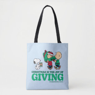 Peanuts   Christmas is the Joy of Giving Tote Bag