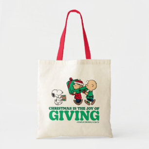 Peanuts   Christmas is the Joy of Giving Tote Bag
