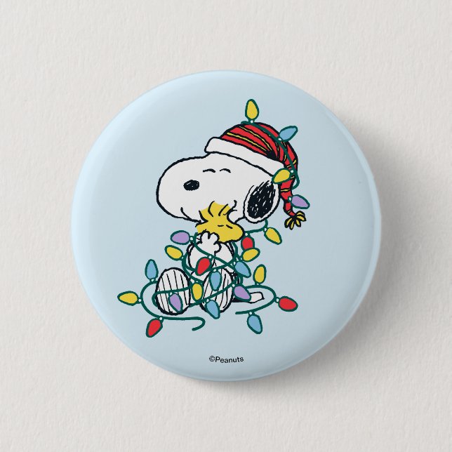 Peanuts | Christmas Love and Lights 6 Cm Round Badge (Front)