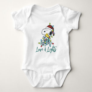 Peanuts  Christmas Love and Lights Baby Bodysuit