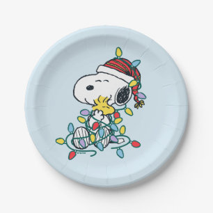 Peanuts   Christmas Love and Lights Paper Plate