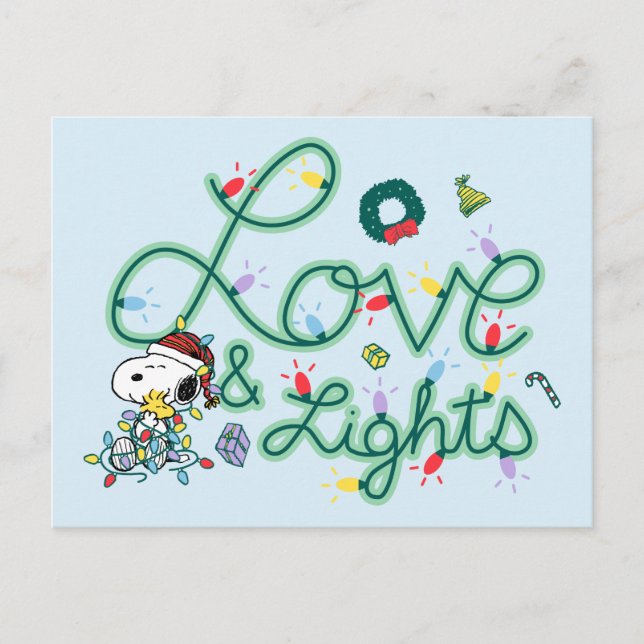 Peanuts | Christmas Love and Lights Postcard (Front)