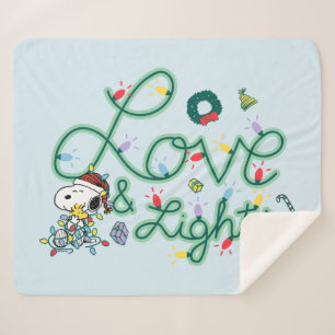 Peanuts   Christmas Love and Lights Sherpa Blanket
