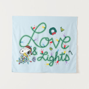 Peanuts   Christmas Love and Lights Tapestry
