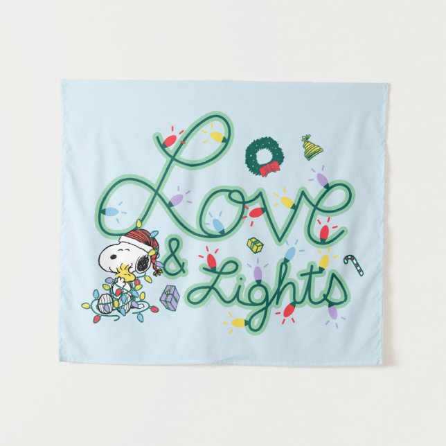 Peanuts | Christmas Love and Lights Tapestry (Front (Horizontal))