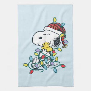 Peanuts Christmas Love and Lights Tea Towel
