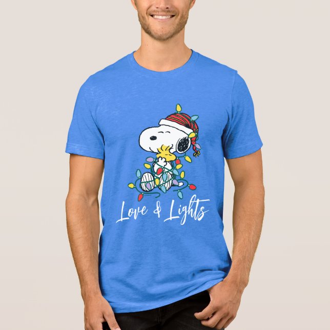 Peanuts | Christmas Love and Lights Tri-Blend Shirt (Front)