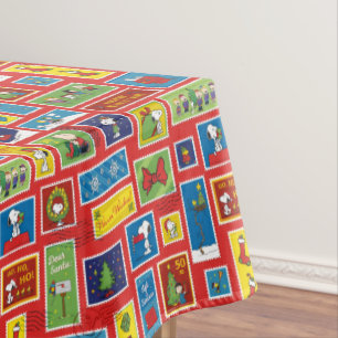Peanuts   Christmas Postage Stamps Pattern Tablecloth