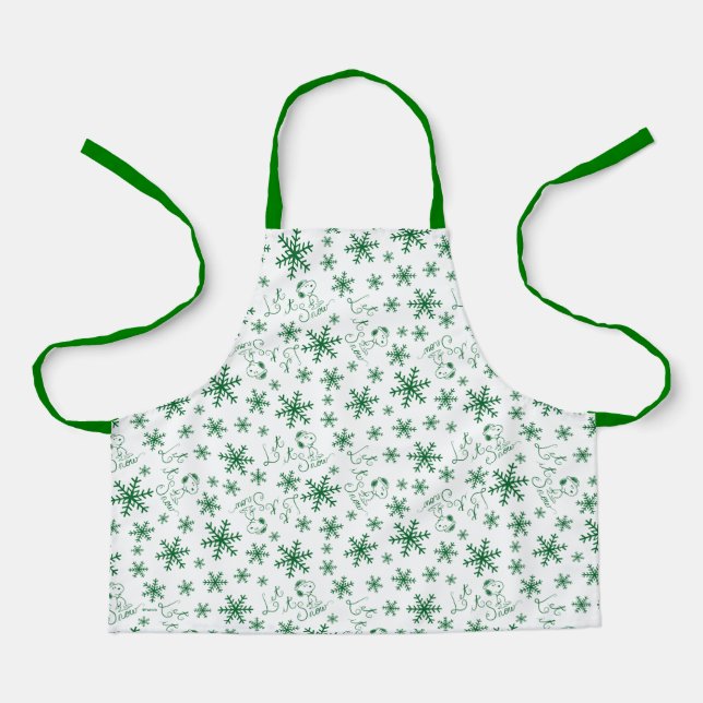 Peanuts | Christmas Snoopy Let It Snow Pattern Apron (Front)